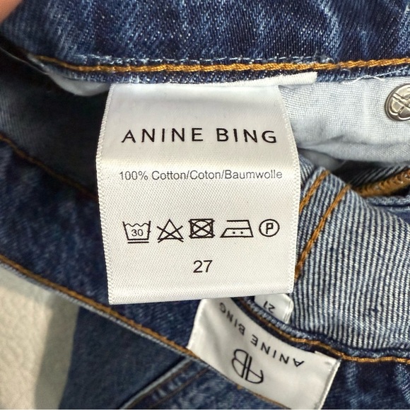 Anine Bing Blue Straight Leg Jeans size 27 - Picture 15 of 16